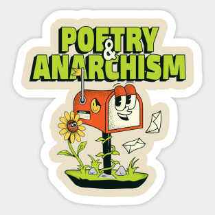 Poetry & Anarchism Beige T-shirt Sticker